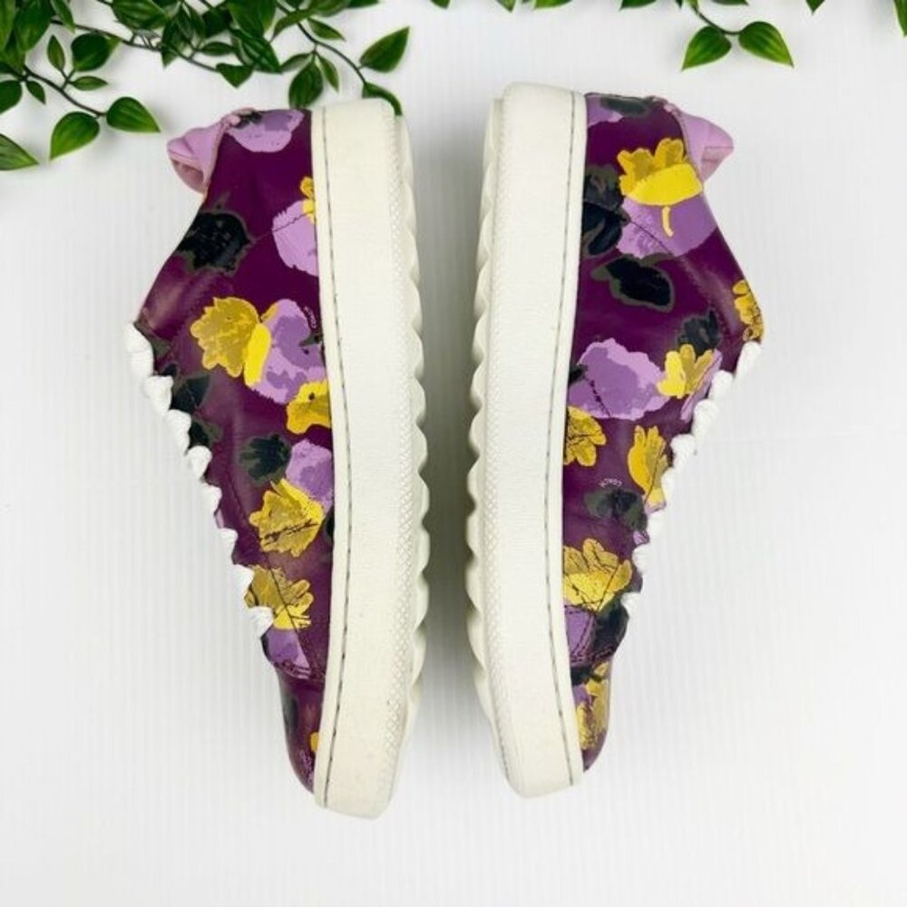 Coach Sneakers low-top platform sneakers Purple Floral 8.5 - Picture 3 of 11
